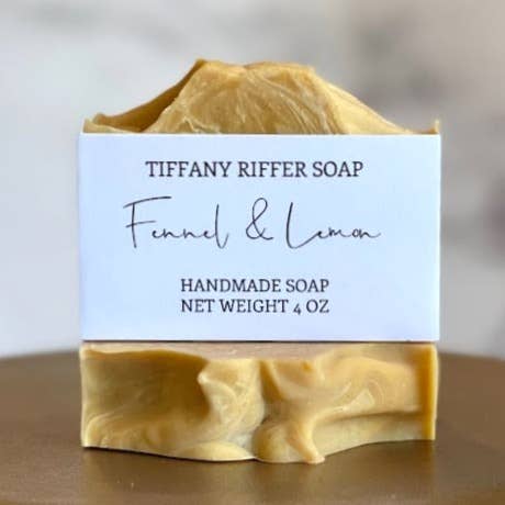 Tiffany Riffer Soap - Fennel & Lemon Bar Soap - Natural Handmade Vegan Artisan