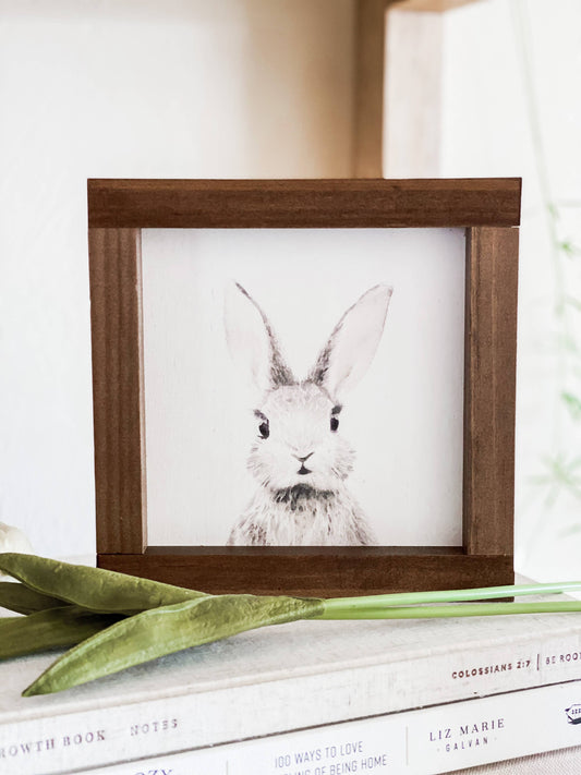 Watercolor Bunny | Spring Easter Wood Sign - Lavenders Blue Home and Body Boutique 